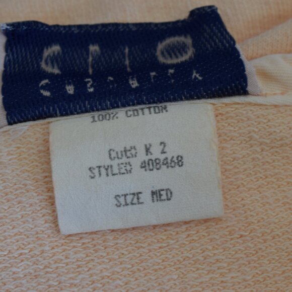 Vintage‎ 80s All Cotton Pale Yellow/Orange Sweatshirt size M - Picture 12 of 13